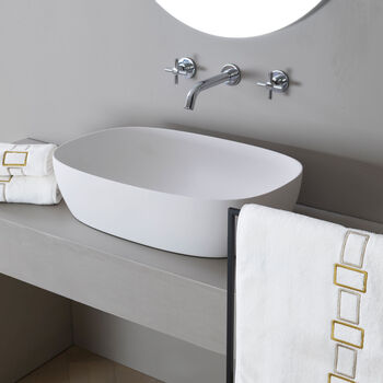 Bold Bicolor Embroidery Bath Sheet