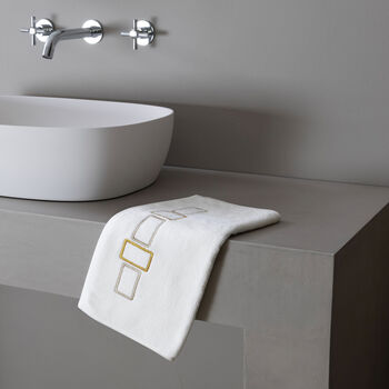 Bold Bicolor Embroidery Hand Towel