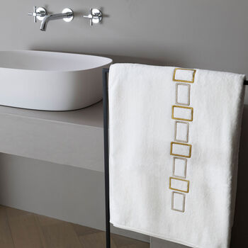 Bold Bicolor Embroidery Bath Sheet