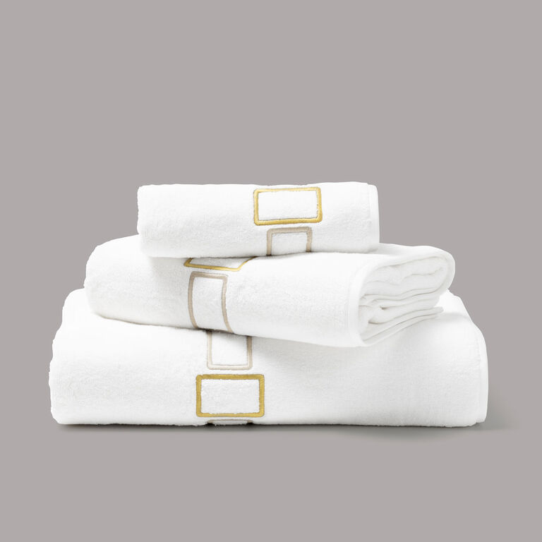 slide 3 Bold Bicolor Embroidery Bath Towel