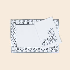 slide 2 Modernism Outline Placemat and Napkins Set