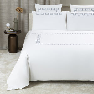 slide 1 Bold Bicolor Embroidery Duvet Cover